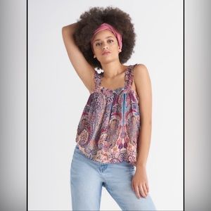 New!! Dex Crown Flower Frilled Strap‎ Cami